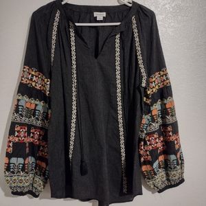 Large Sundance embroidered blouse